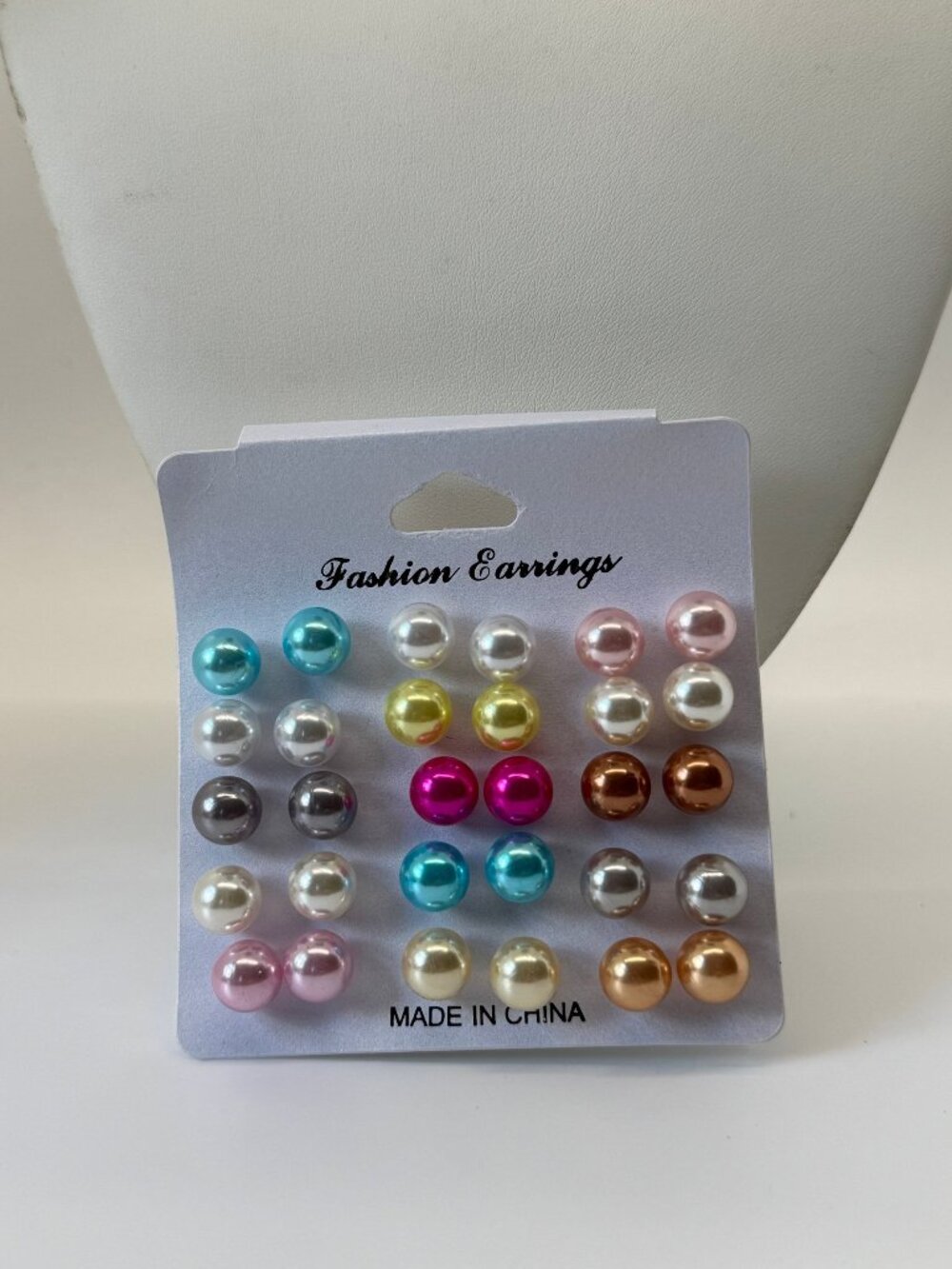 15 Pairs Multicolor Faux Pearl Stud Earrings Assorted Colors Set New